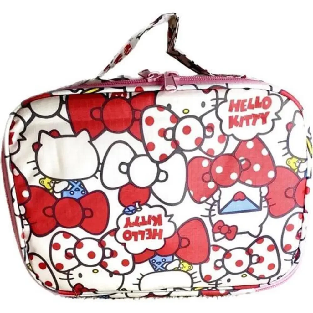 Sanrio Hello Kitty Cosmetic Toiletry Travel Makeup Bag - Bows Kawaii